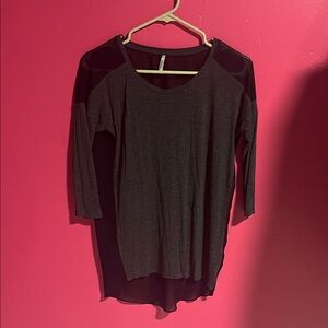 Tresics Charcoal and Black Tunic Top